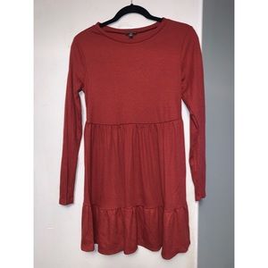 Burnt orange ribbed dress